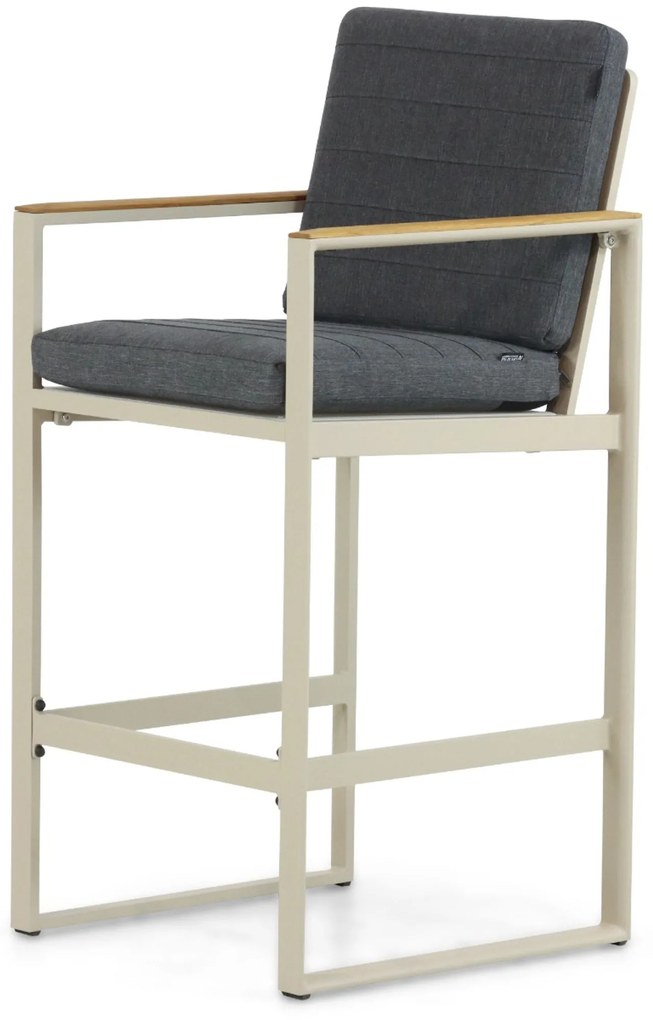 Barstoel Aluminium/Teak Taupe-naturel-bruin Lifestyle Garden Furniture Faro
