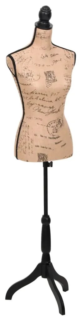 vidaXL Etalagepop torso vrouw jute bruinzwart