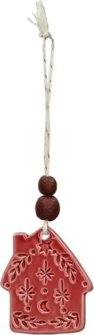 Hanger, porselein, huis, rood