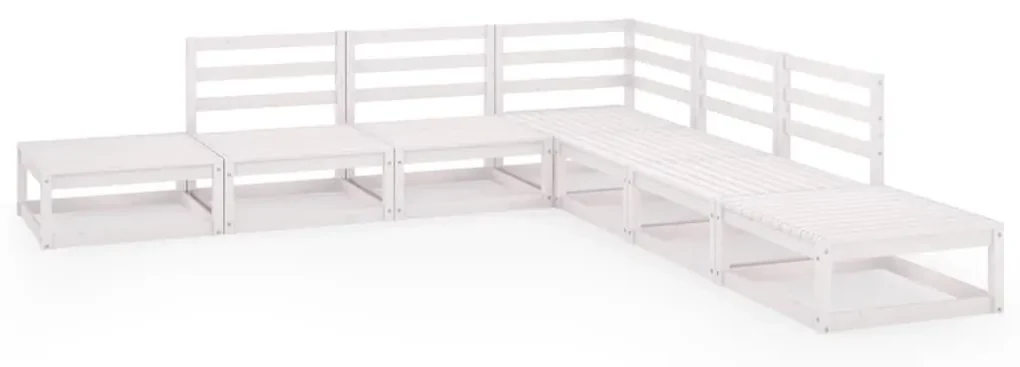 vidaXL 7-delige Loungeset massief grenenhout wit