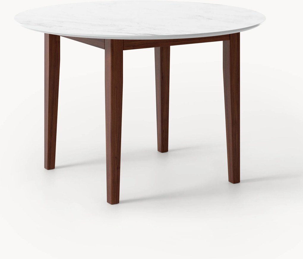 Ronde eetkamertafel Jackson met marmerlook, in verschillende formaten