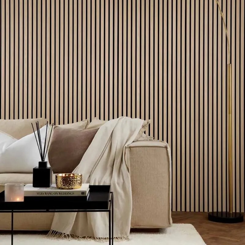 AKU Paneel Akoestisch Vilt Natuurlijk Eiken 260x60x2,1cm - 260 cm x 60 cm x 2.1 cm | 10 kg | Paneli akoestische wandpanelen - AKU Wandpanelen