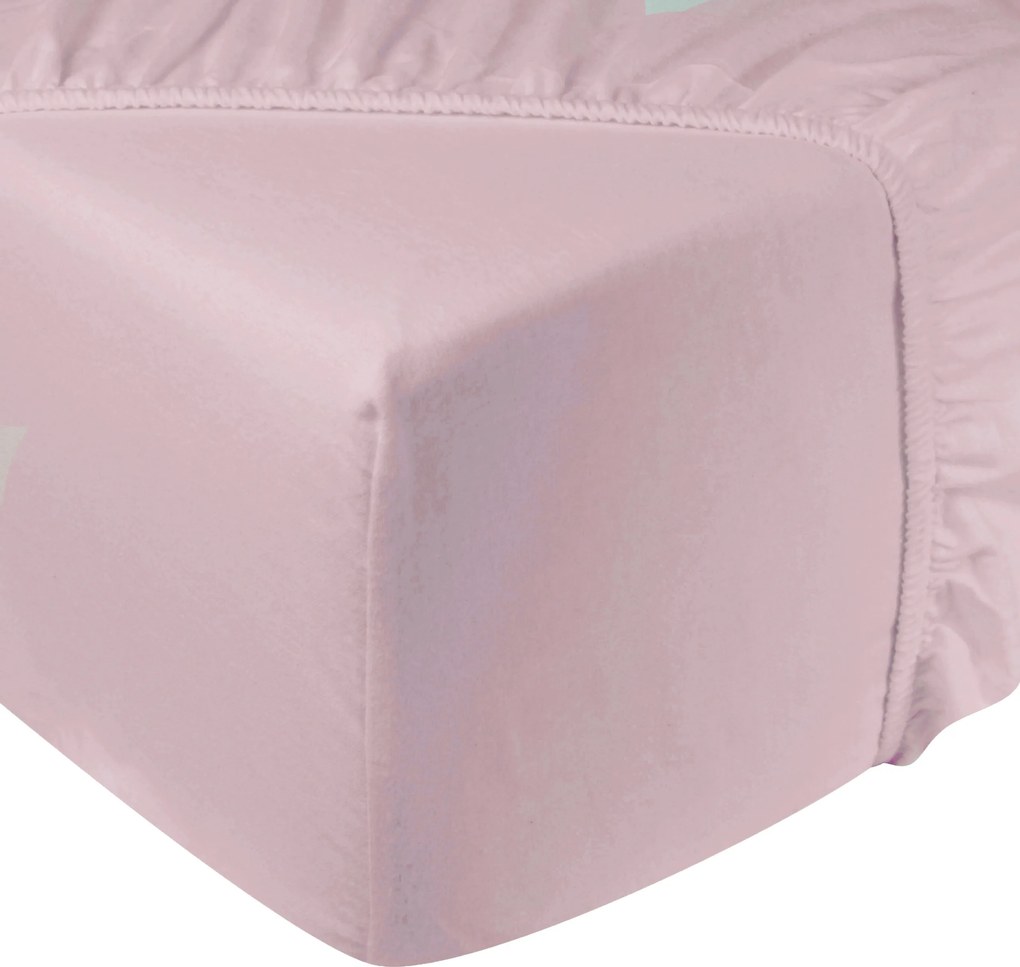 Hoeslaken flanel - 100% katoen - 90x200 - lichtroze