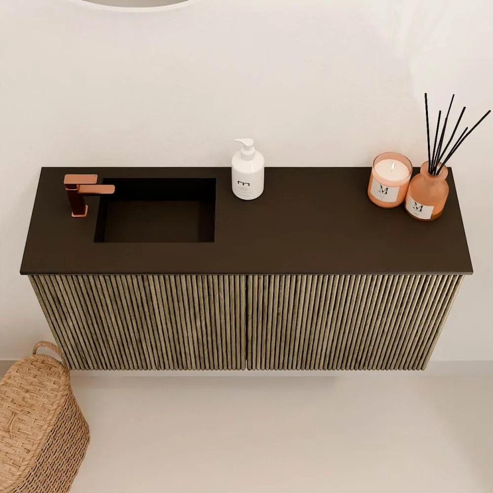 Mondiaz Joya 80cm toiletmeubel dusk met wastafel faye links 1 kraangat urban