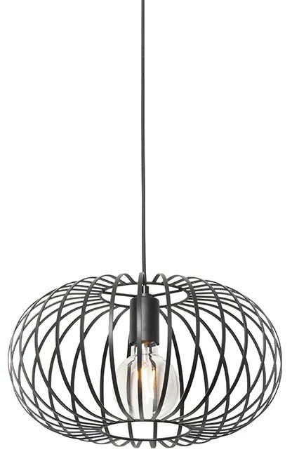 Design hanglamp zwart draad 39cm - Johanna Design E27 rond Binnenverlichting Lamp