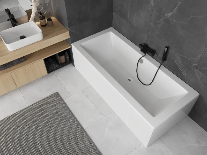 Mexen Cube rechthoekig bad 180 x 80 cm met ombouw, wit - 55051808000X