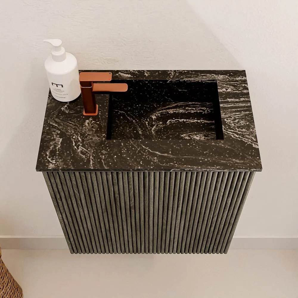 Mondiaz Joya DLux 40cm toiletmeubel shadow met wastafel faye rechts 1 kraangat lava