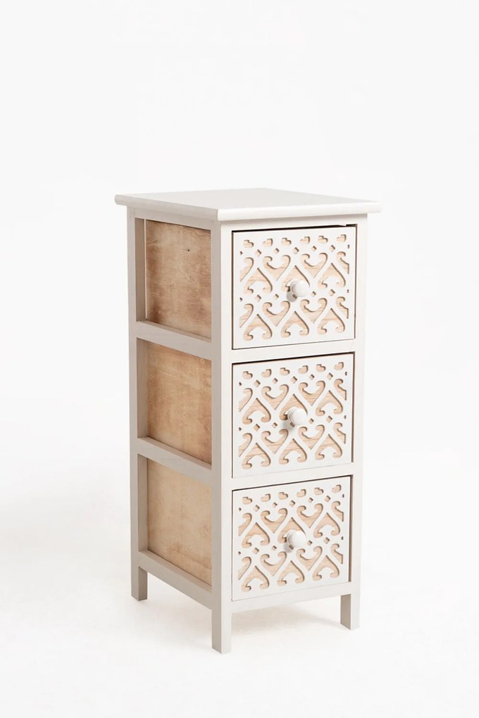 Hulpmeubilair Cloak Wit, Smal, 3 laden