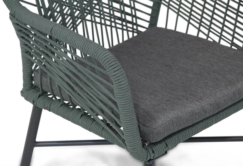 Tuinset Ronde Tuintafel 125 cm Rope Groen 4 personen Domani Furniture Foris/Matale