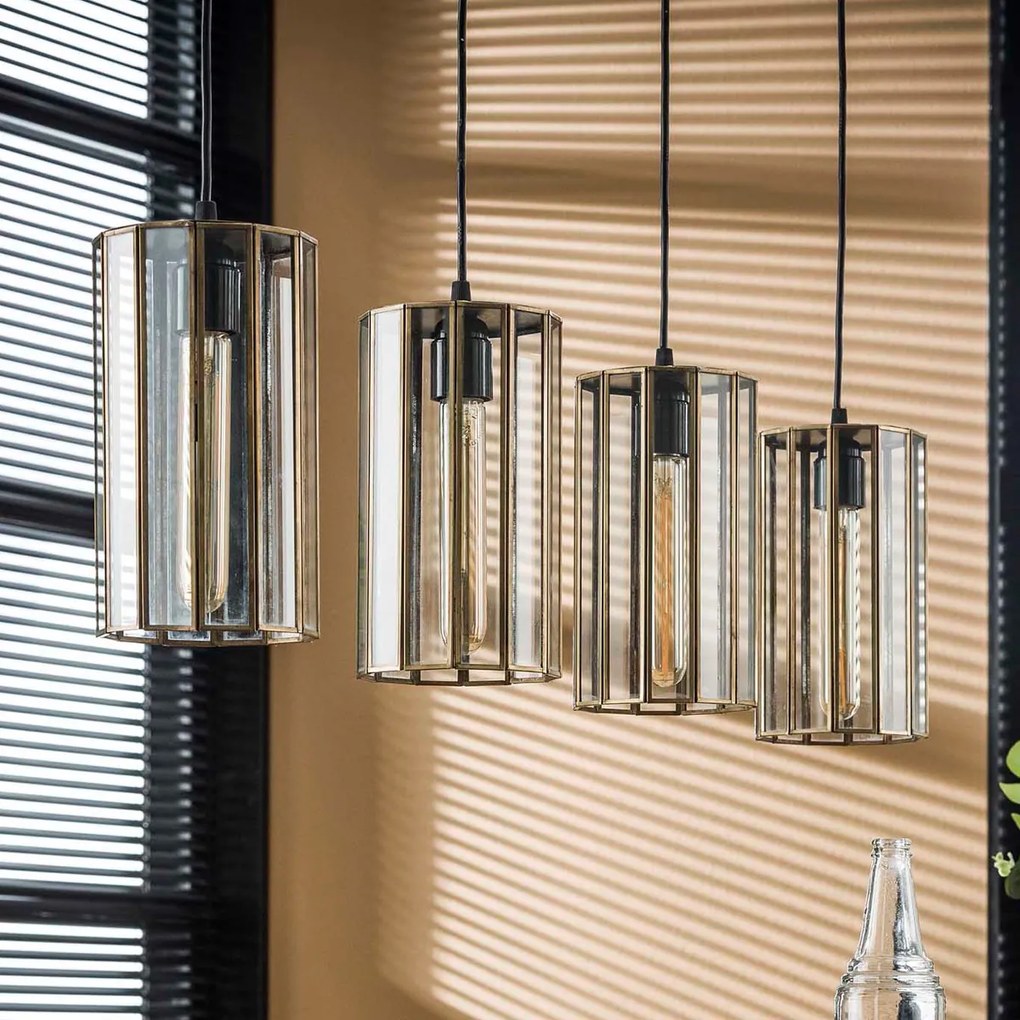 Art Deco Lamp Brons Met Glas