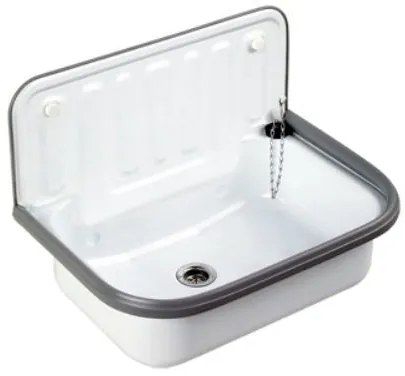 Plieger uitstortgootsteen plaatstaal 50.3x33cm wit
