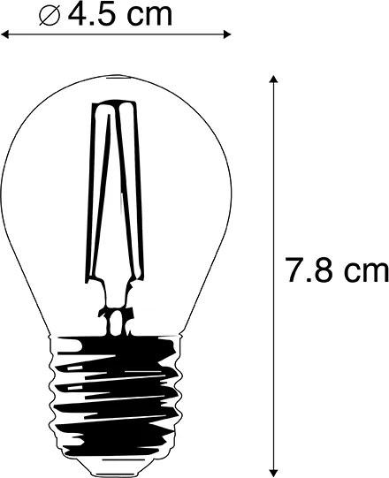 Set van 5 E27 dimbare LED lamp P45 goldline 3,5W 330 lm 2100K