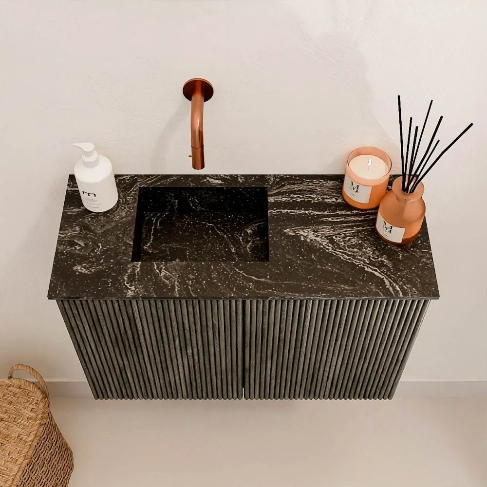 Mondiaz Joya DLux 60cm toiletmeubel shadow met wastafel faye links zonder kraangat lava