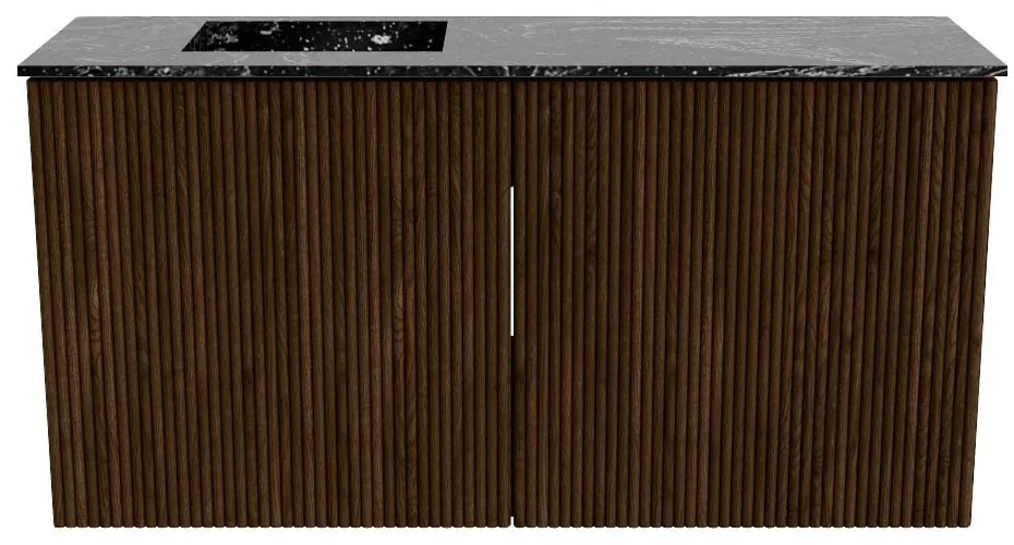 Mondiaz Joya DLux 80cm toiletmeubel walnut met wastafel faye links zonder kraangat lava