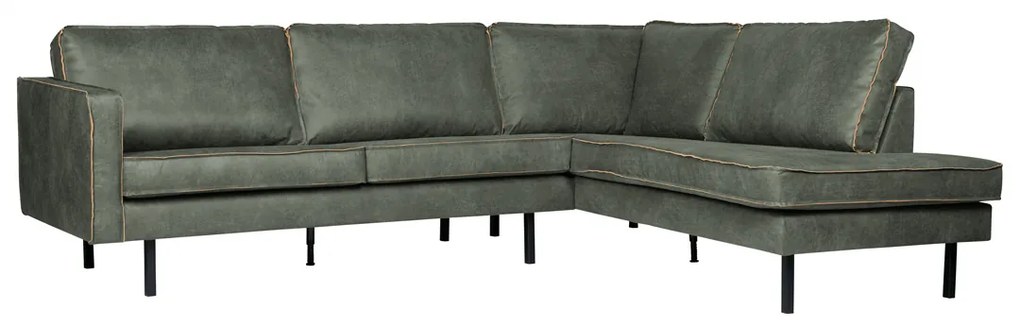 BePureHome Rodeo Hoekbank Eco Leer Rechts Army