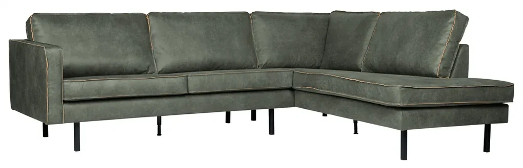BePureHome Rodeo Hoekbank Eco Leer Rechts Army