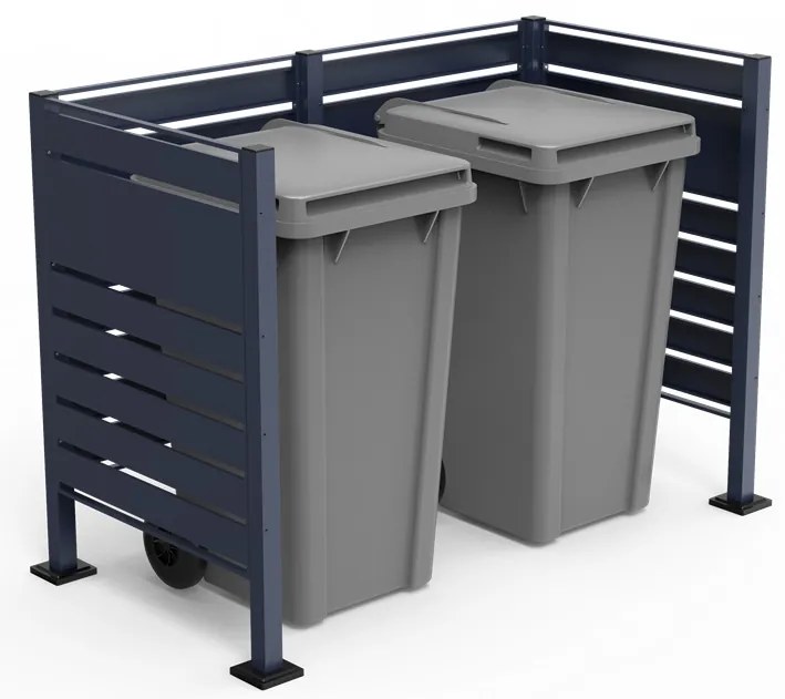 Behuizing voor 2 afvalbakken van 120 l of 240 l Halen CoverTech antraciet
