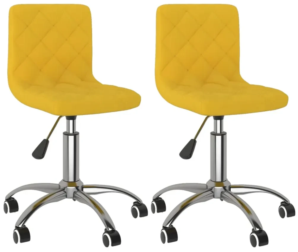 vidaXL Eetkamerstoelen draaibaar 2 st fluweel mosterdgeel