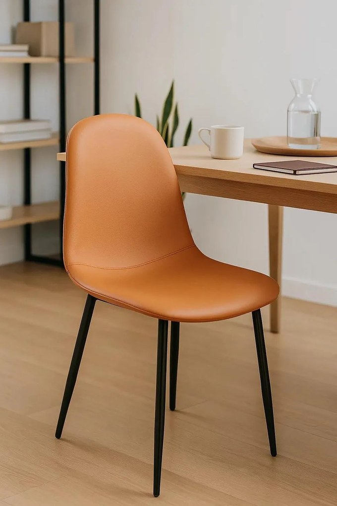 Zwarte Teok Polyskin Stoel