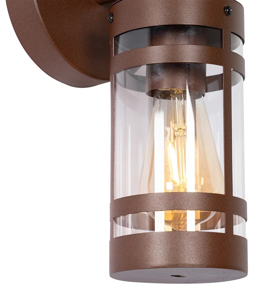 Buiten wandlamp roestbruin IP44 met schemersensor - Ruben