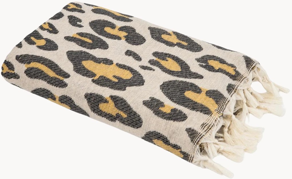 Jacquard katoenen hamamdoek Leopard