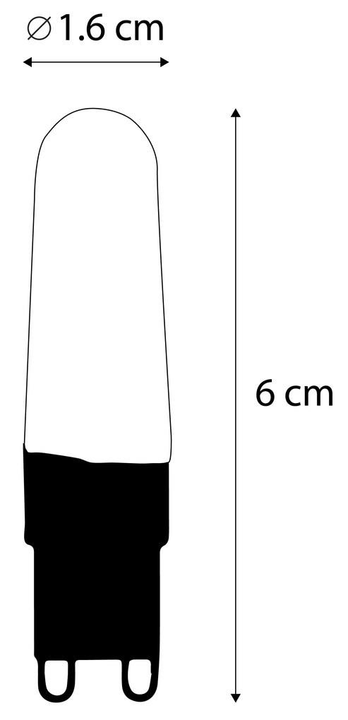 Set van 5 G9 LED filament lamp 2,5W 240 lm 2300K