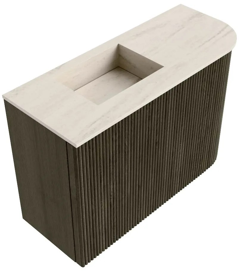 Mondiaz Joya DLux 60cm toiletmeubel ronding rechts shadow met wastafel faye links 1 kraangat meli