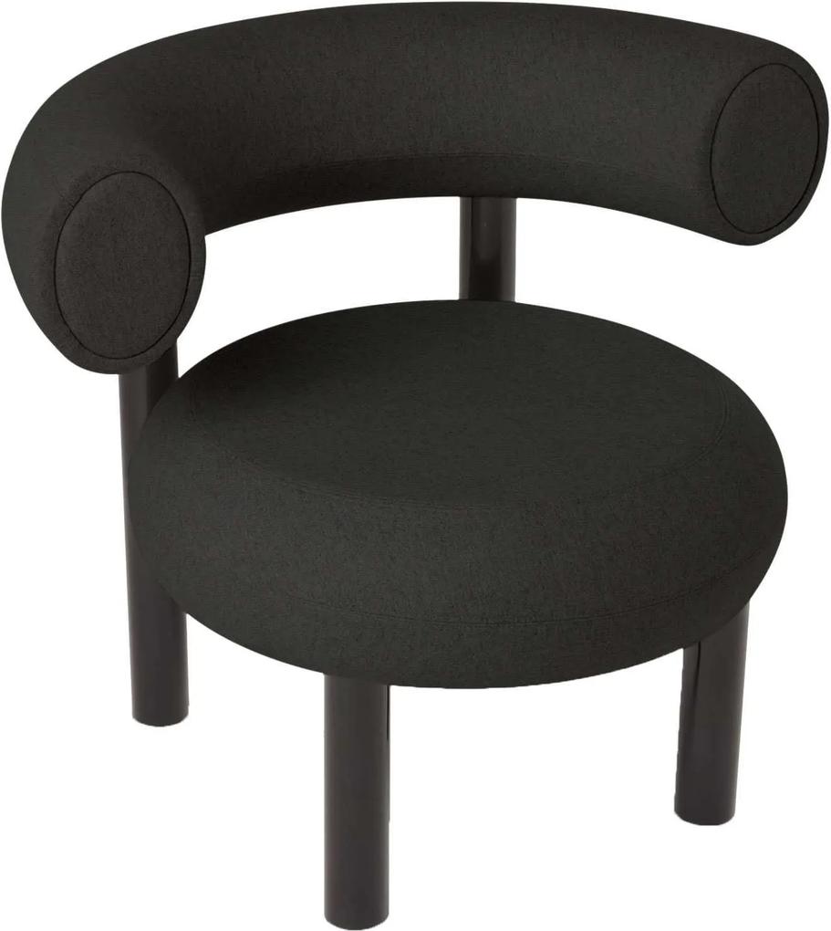 Tom Dixon Fat Lounge Chair stoel gestoffeerd zwart Melton 0202