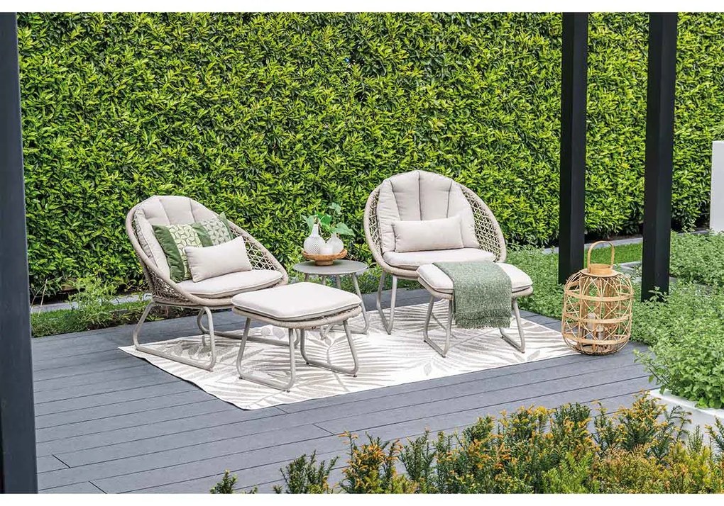Garden Impressions Roswell loungestoelen - Fons bijzettafel Ø45x41 cm