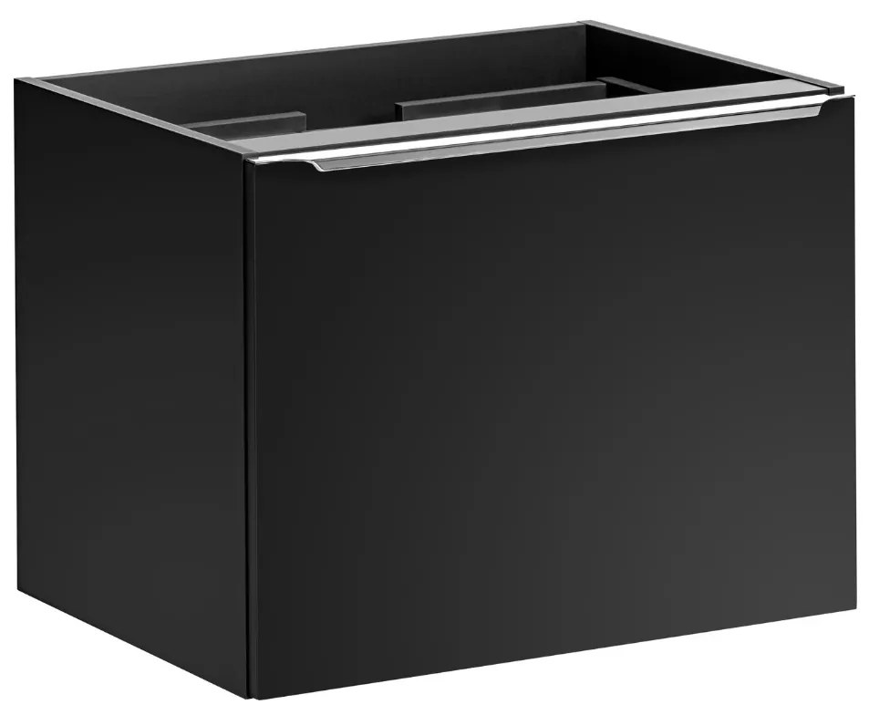 Comad Santa Fe Black badkamermeubel 140cm zwart mat met open kast en toppaneel eiken