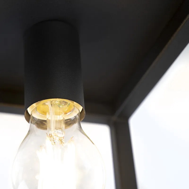 Smart industriële plafondlamp zwart incl. wifi A60 - Cage Industriele / Industrie / Industrial, Design, Modern E27 vierkant Binnenverlichting Lamp