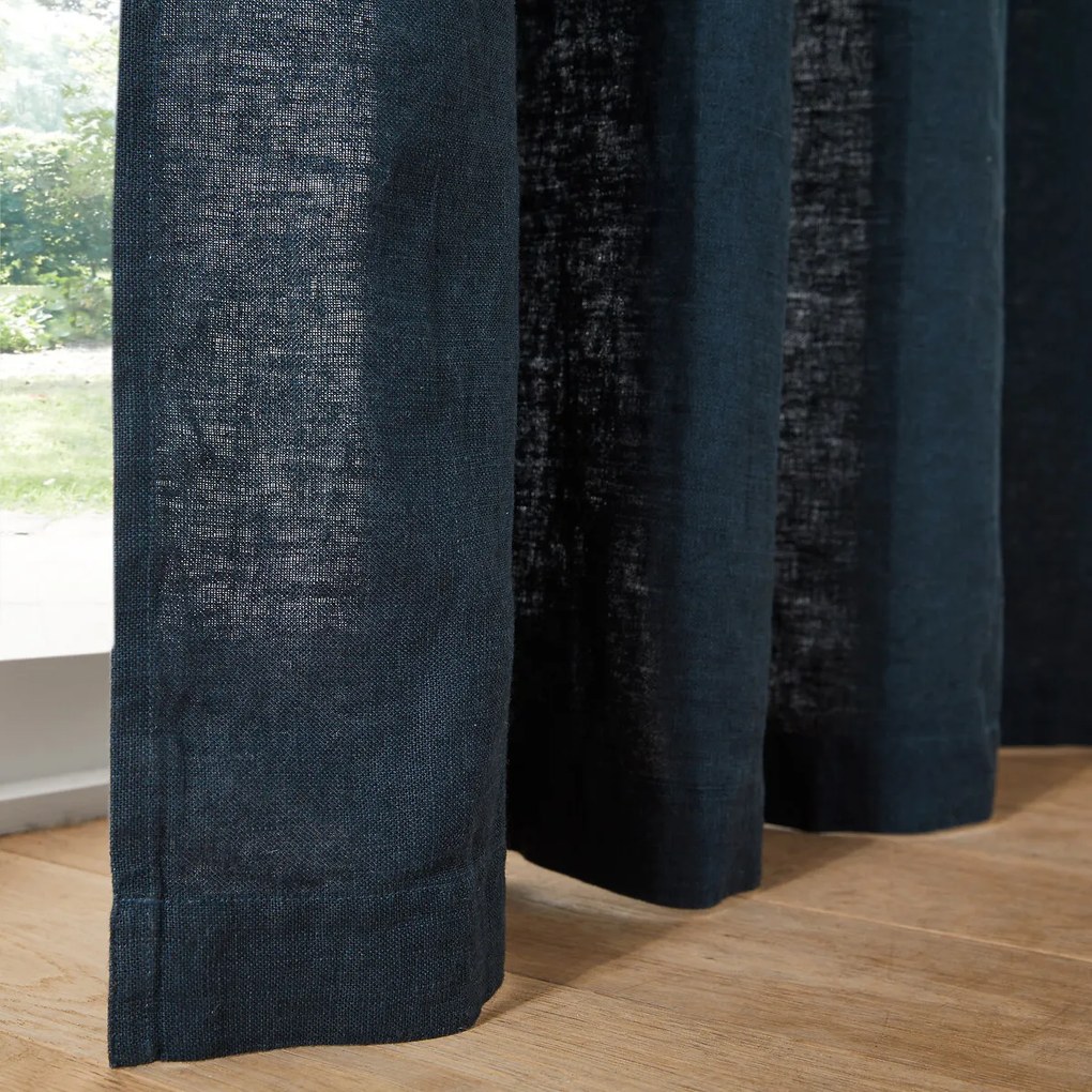 Linnen schermgordijn, met aangerimpelde bies en wave, ELBA