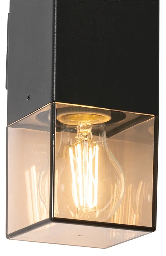 Buiten wandlamp zwart met smoke kap 2-lichts IP44 - Denmark Modern E27 IP44 Buitenverlichting
