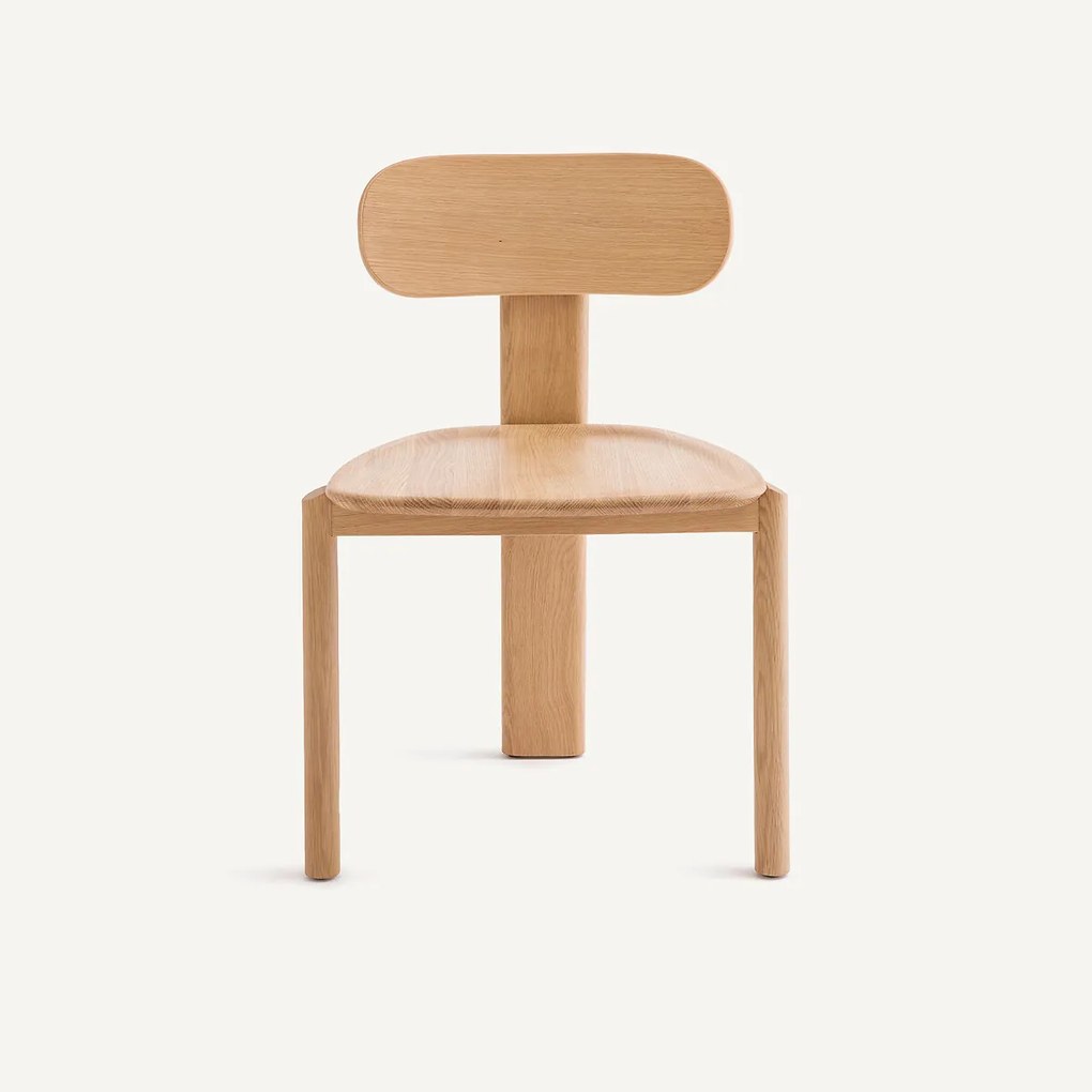 3-poot stoel, massief eiken, MARAIS, ontwerp Emmanuel Gallina