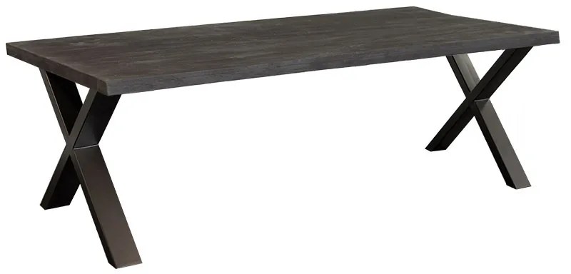 Eettafelblad massief Mango zwart - 240 x 100 x 78 cm - Bladdikte 5,6 cm