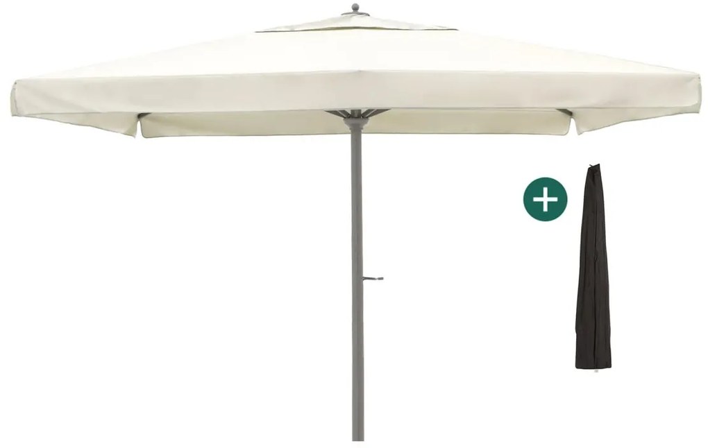 Parasol Shadowline Java | Inclusief hoes | Rechthoekig | 400x400cm | Met draaihendel | Grijs/Antraciet  | Kees Smit Tuinmeubelen