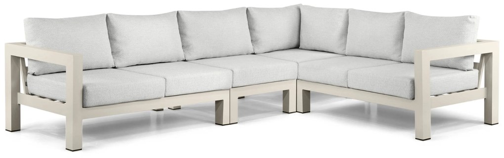 Hoek loungeset 6 personen Aluminium Taupe Lifestyle Garden Furniture Luca