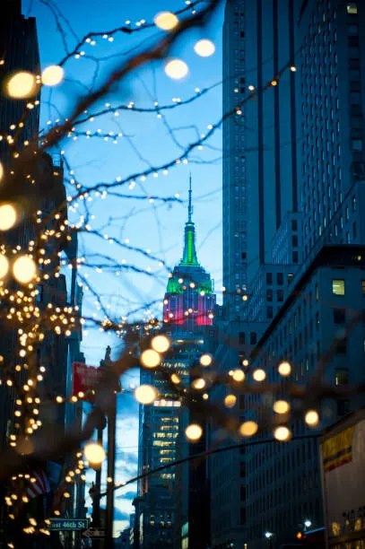 Foto Christmas in the city, Empire State Building, Stephen Simpson