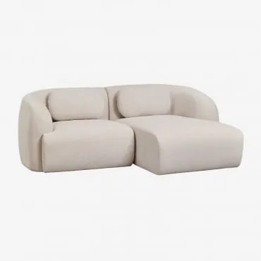 Rechte Modulaire Chaise Longue Bank Van 2 Delen In Chenille Coquette Chenille Crèmebeige - Sklum
