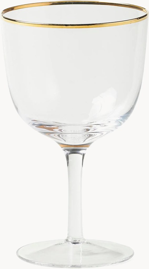 Mondgeblazen wijnglazen Deco, 6-delig