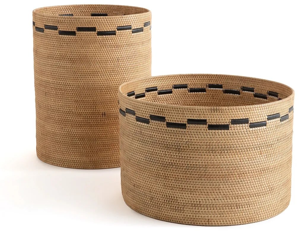 Gevlochten mand in rotan H35 cm, Andria