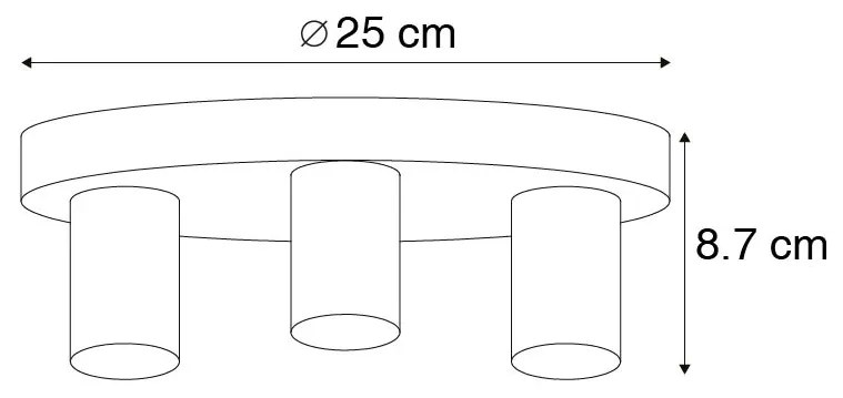 Smart plafondlamp met dimmer goud rond incl. 3 Wifi G95 - Facil Design, Modern E27 Binnenverlichting Lamp