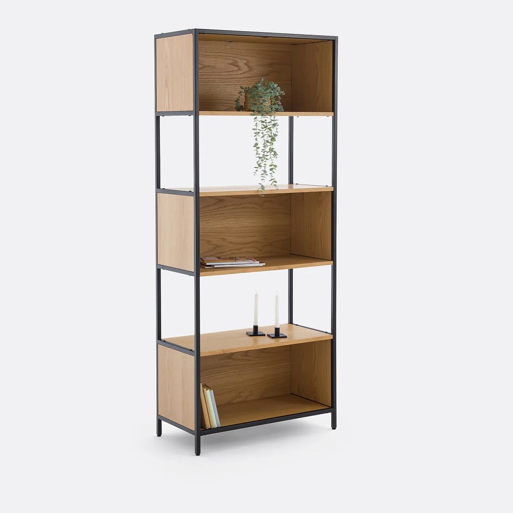 Modulaire boekenkast, 3 vakken, eikenfineer, Volga