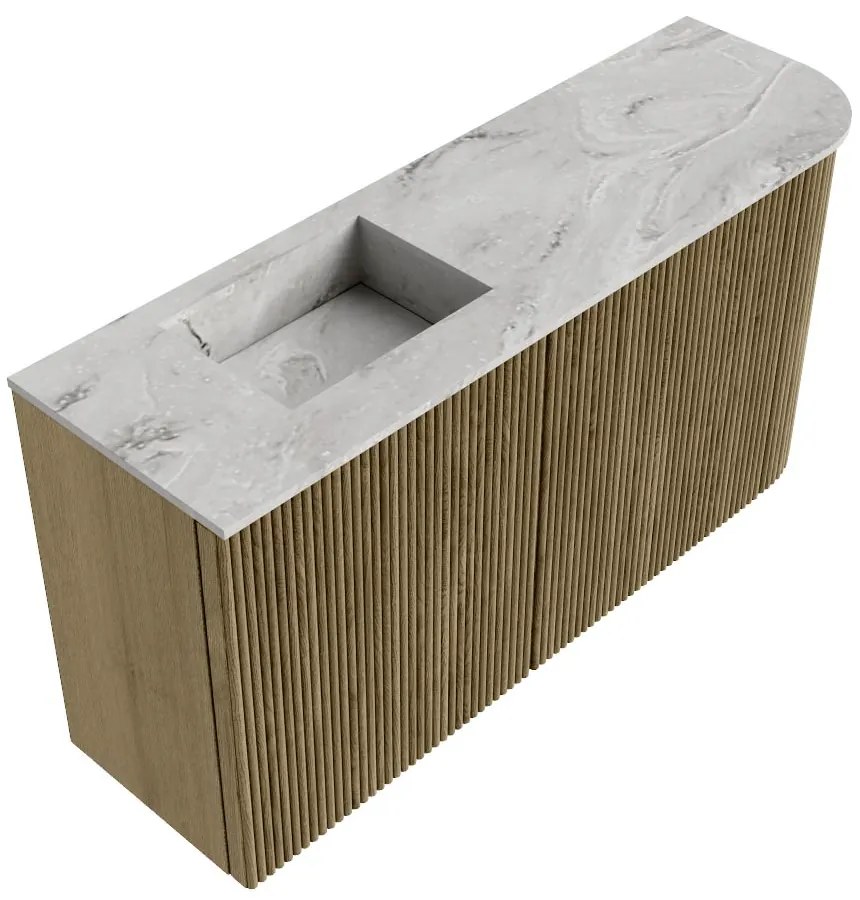 Mondiaz Joya DLux 80cm toiletmeubel ronding rechts dusk met wastafel faye links 1 kraangat glace