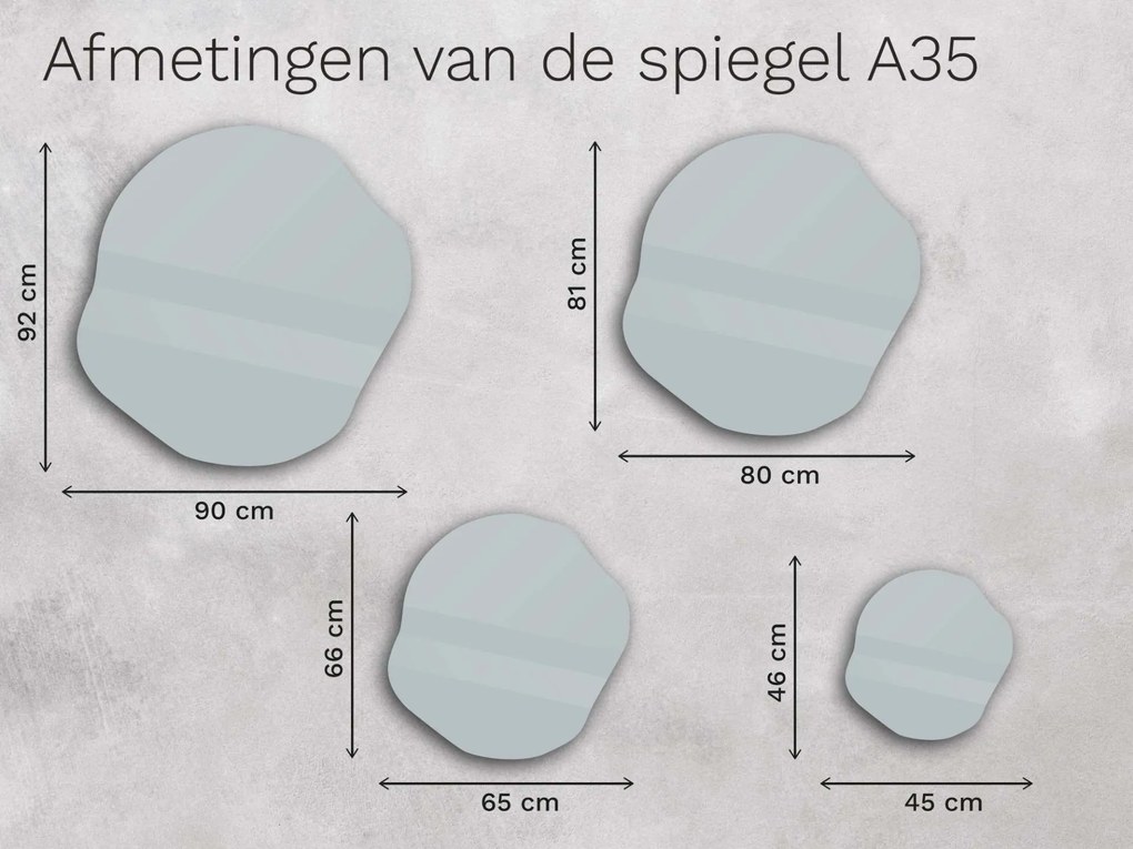 Organische LED spiegel met verlichting A35 80×81