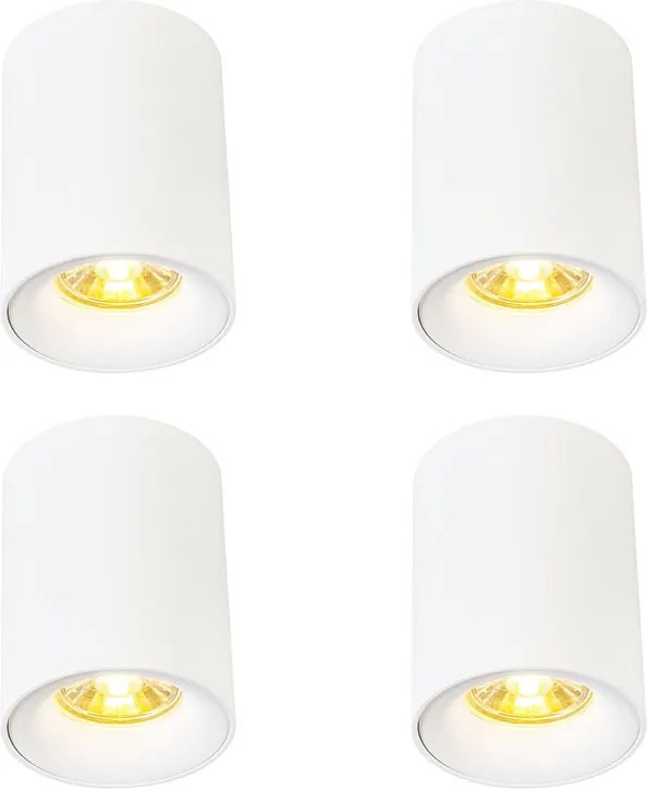 Set van 4 moderne opbouwspots wit GU10 50mm - Ronda