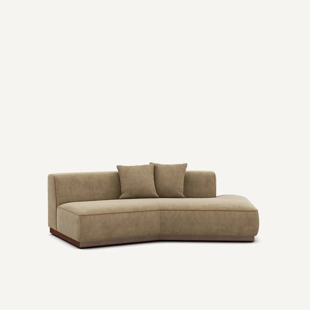 Rechte halve bank van stonewashed fluweel, JACOPO