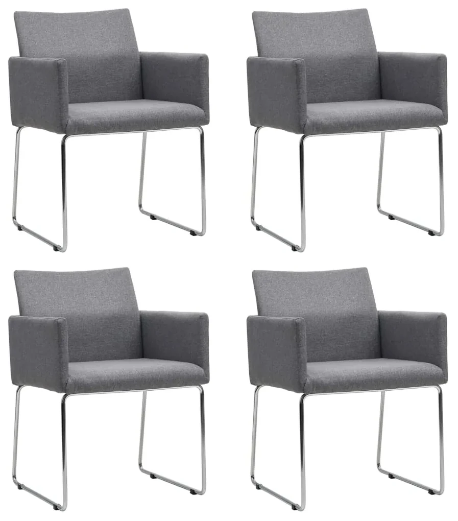 vidaXL Eetkamerstoelen 4 st stof lichtgrijs