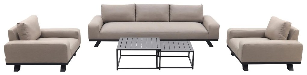 Barcelona/Royalty Sunbrella stoel-bank loungeset - Taupe - 5-delig