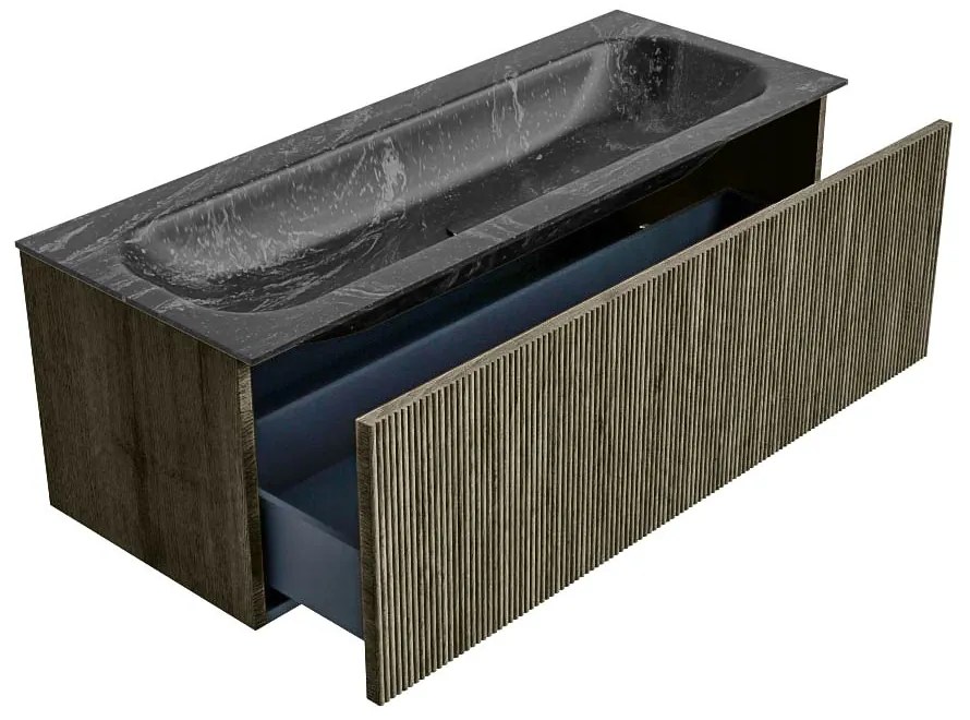 Mondiaz Kurve-dlux 120cm badmeubel shadow met 1 lade en wastafel big large midden zonder kraangat lava